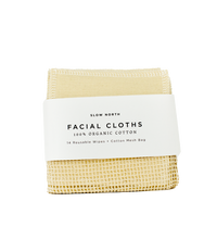 Load Image Into Gallery Viewer, Organic Cotton Facial Cloths- Eco -Friendly Reusable Facial Cloths
